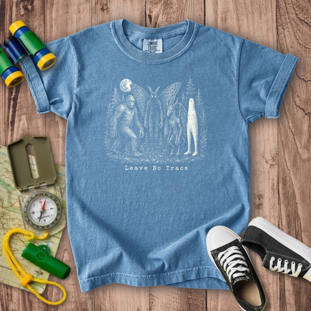 Bigfoot Mothman Jersey Devil Nightcrawler Leave No Trace Kids Cotton T-Shirt