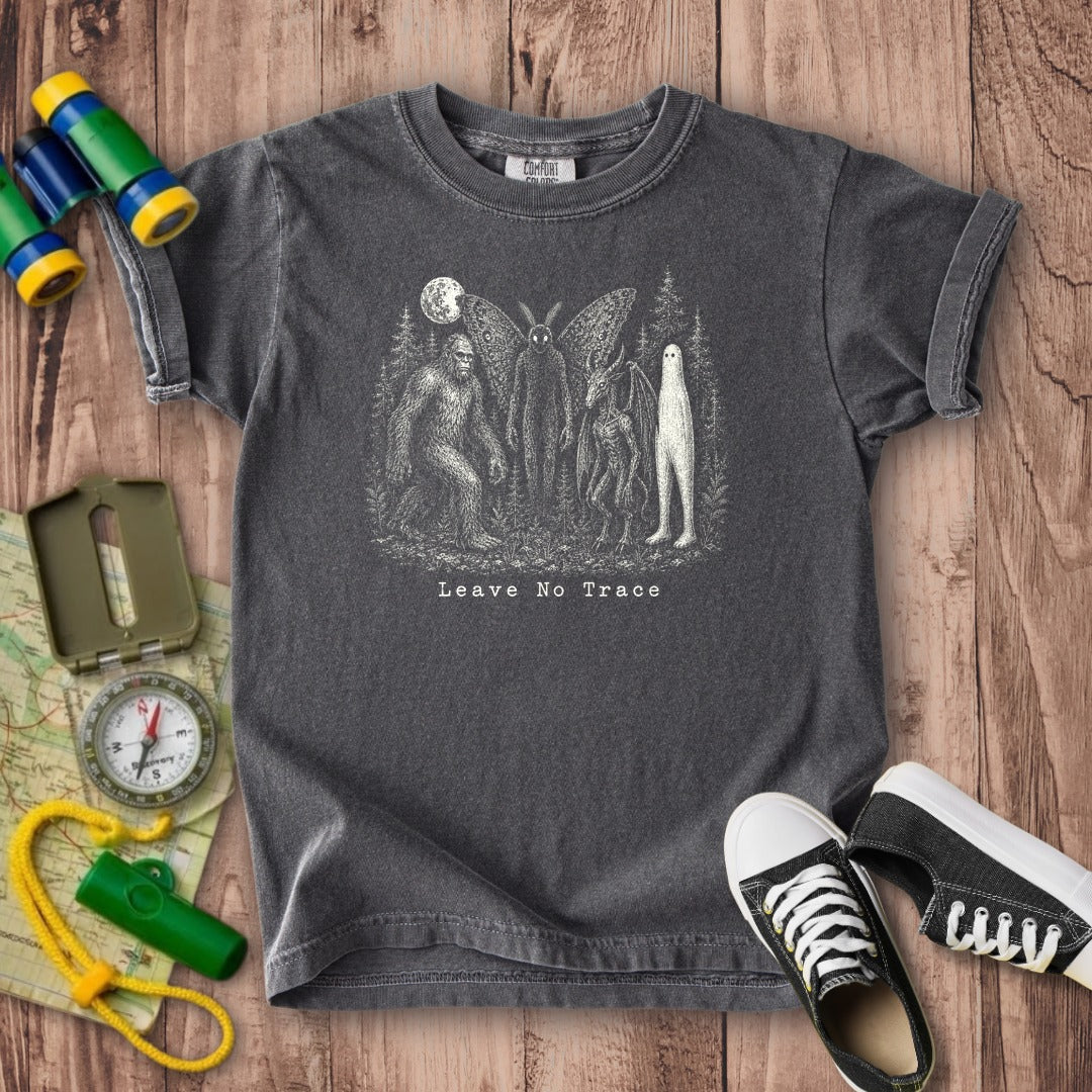 Bigfoot Mothman Jersey Devil Nightcrawler Leave No Trace Kids Cotton T-Shirt
