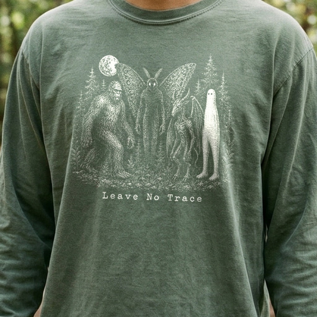 Bigfoot Mothman Jersey Devil Nightcrawler Leave No Trace Premium Long Sleeve