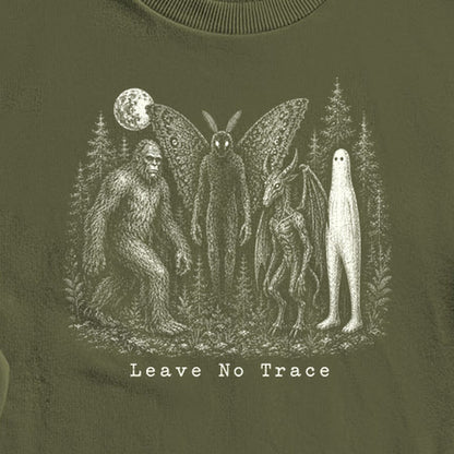Bigfoot Mothman Jersey Devil Nightcrawler Leave No Trace Crewneck Sweatshirt