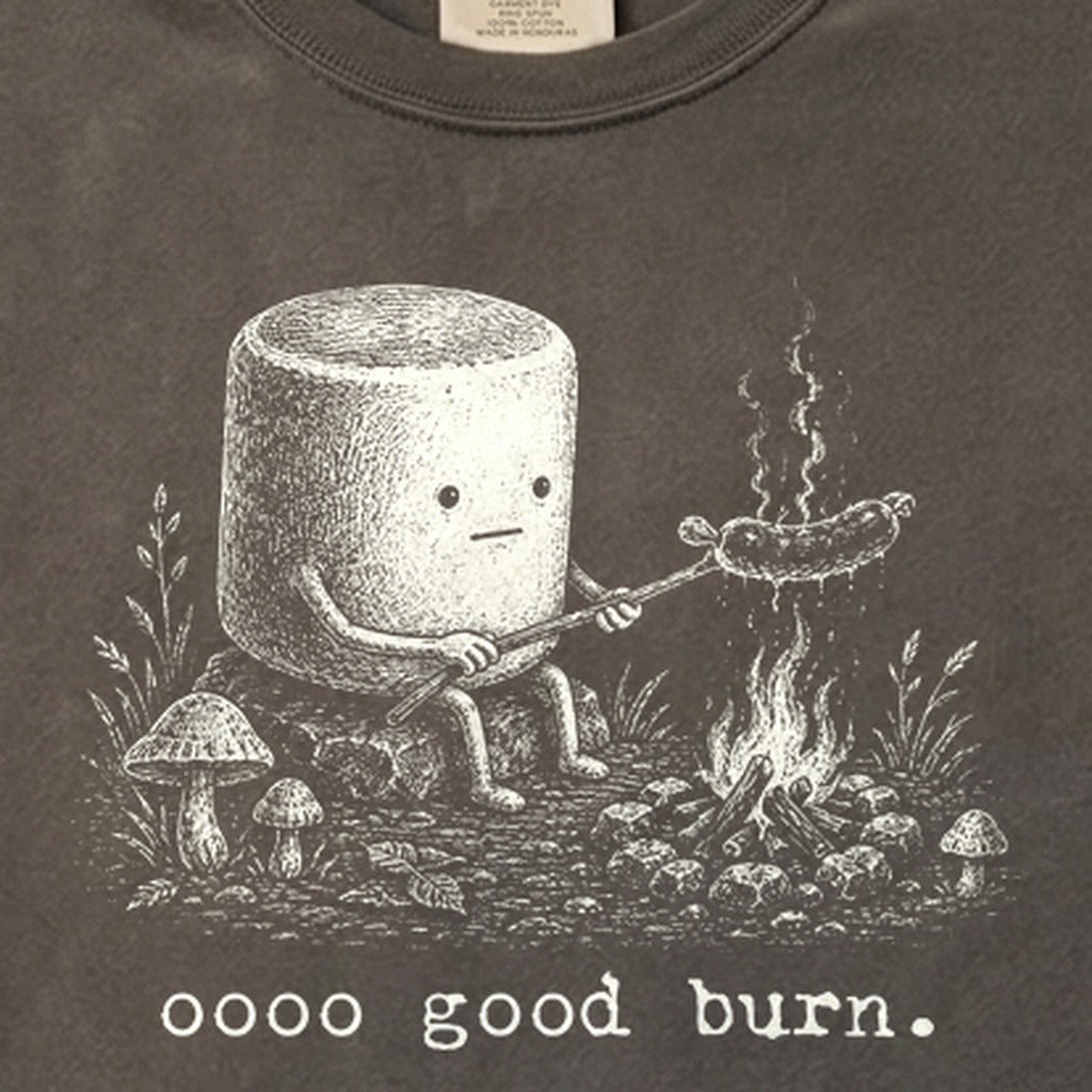 Marshmallow Roasting a Hot Dog Cotton T-Shirt