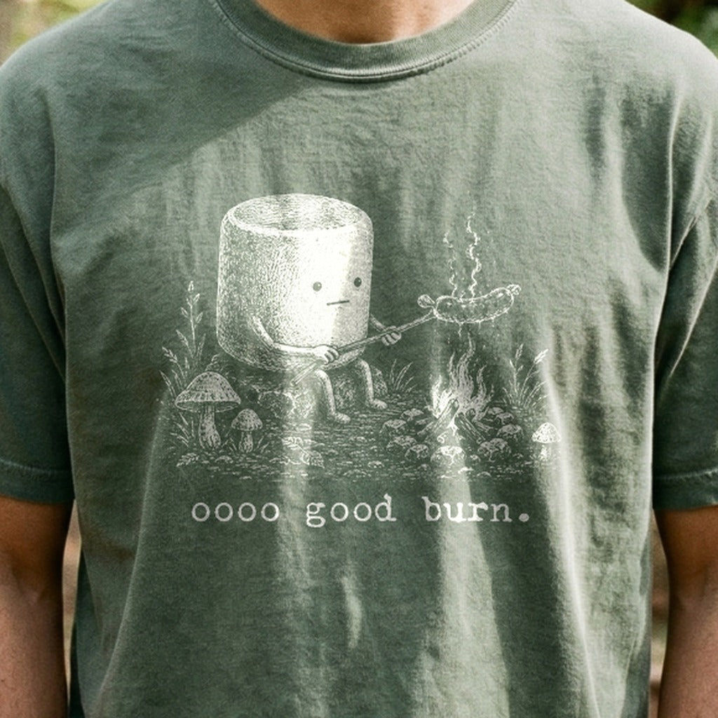Marshmallow Roasting a Hot Dog Cotton T-Shirt