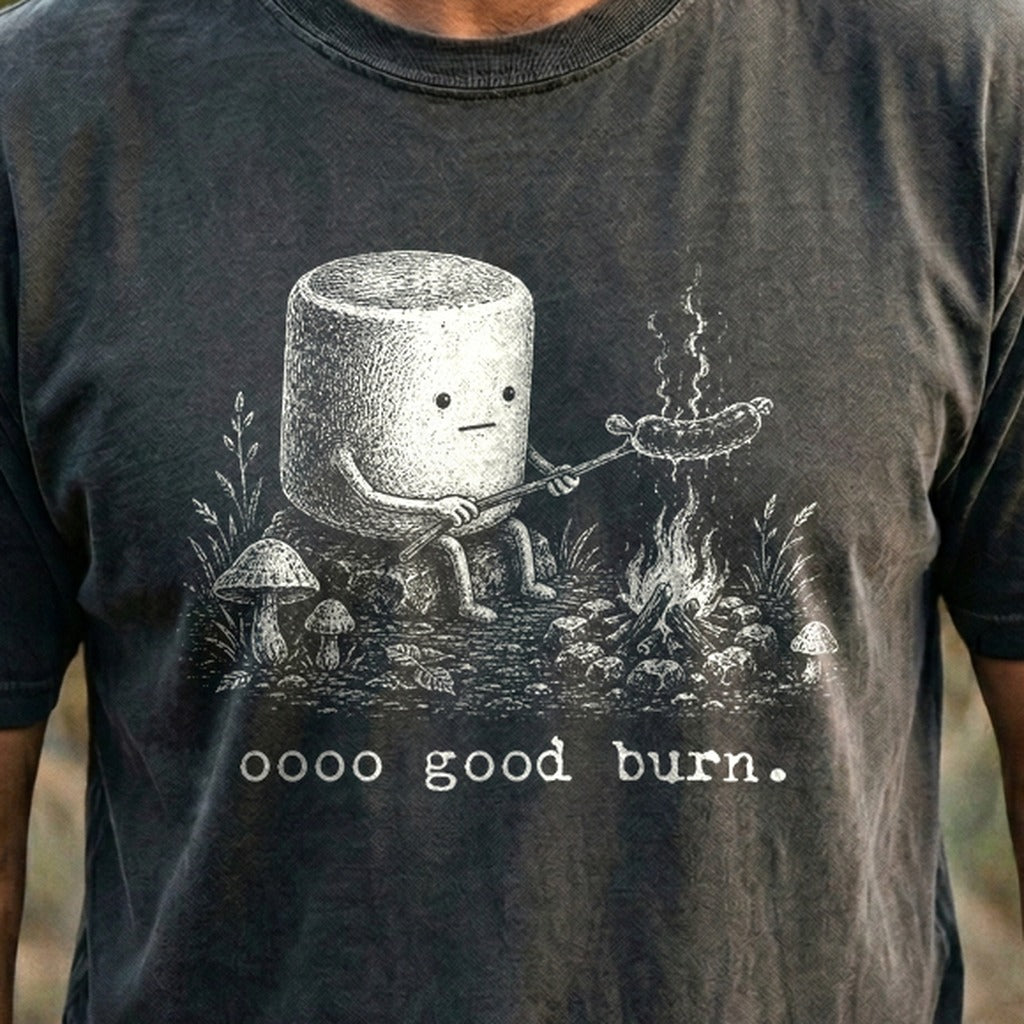 Marshmallow Roasting a Hot Dog Cotton T-Shirt
