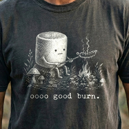Marshmallow Roasting a Hot Dog Cotton T-Shirt