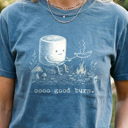 Marshmallow Roasting a Hot Dog Cotton T-Shirt