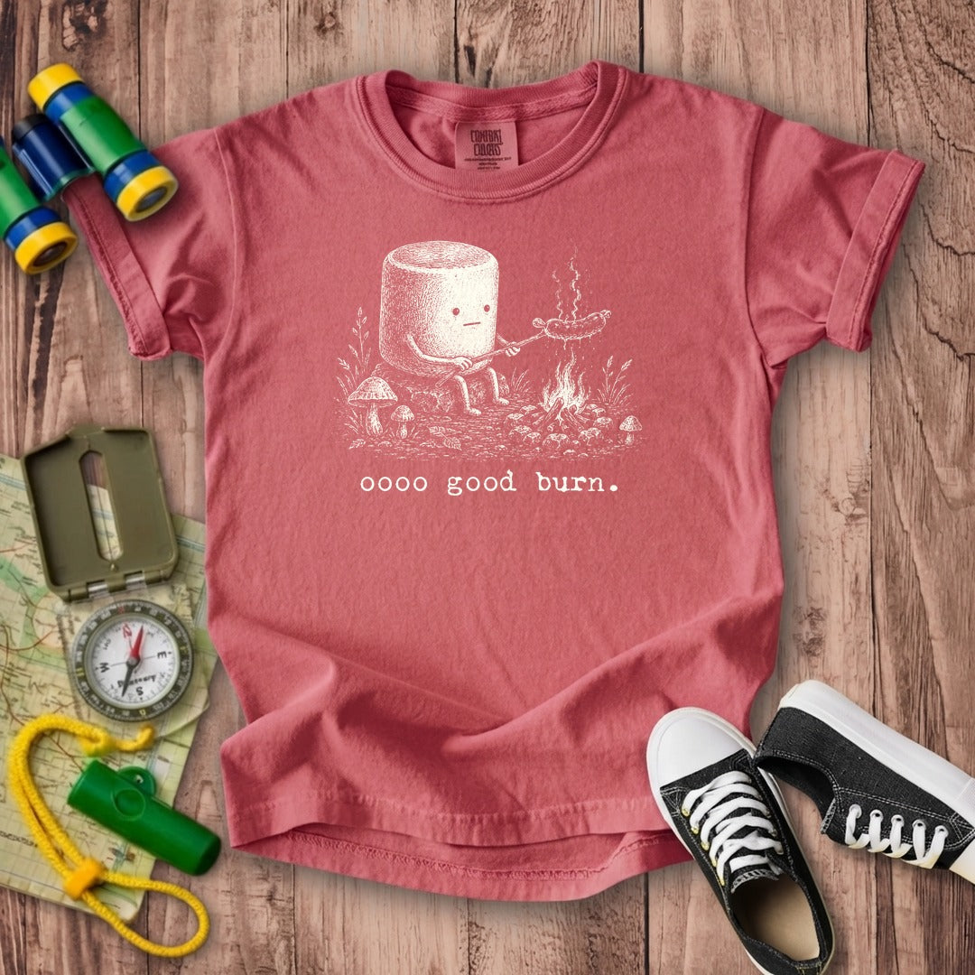 Marshmallow Roasting a Hot Dog Kids Cotton T-Shirt