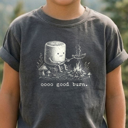 Marshmallow Roasting a Hot Dog Kids Cotton T-Shirt