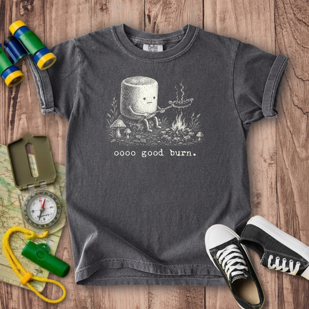 Marshmallow Roasting a Hot Dog Kids Cotton T-Shirt