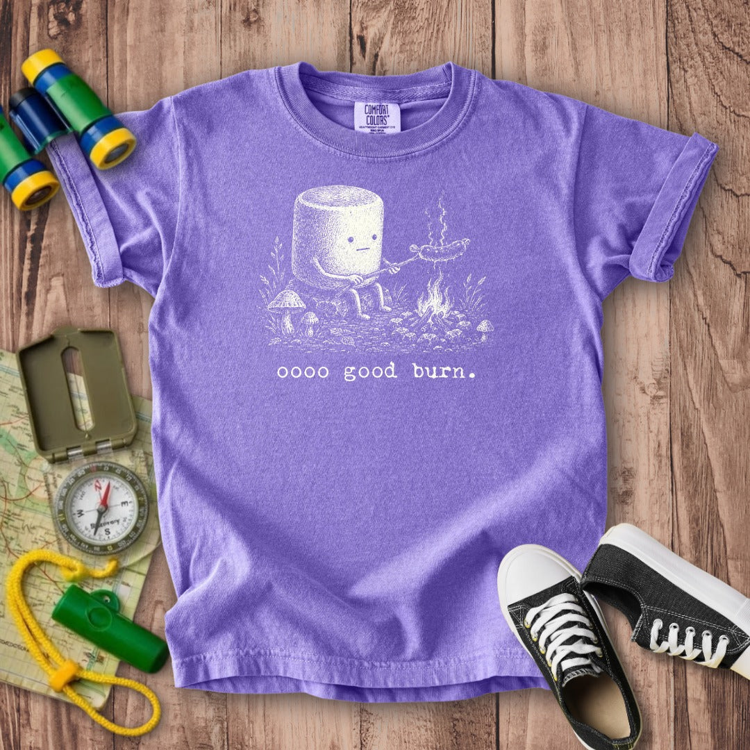 Marshmallow Roasting a Hot Dog Kids Cotton T-Shirt