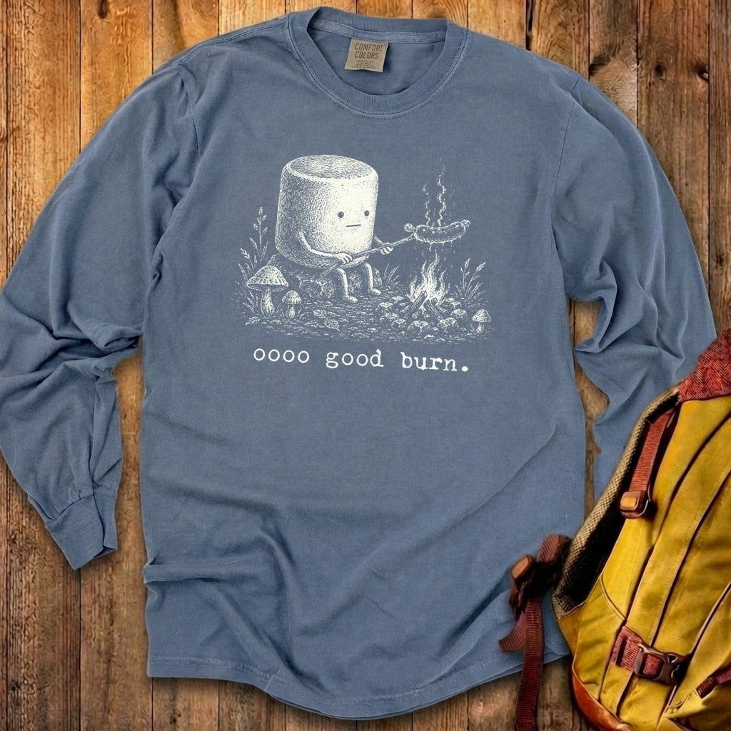 Marshmallow Roasting a Hot Dog Premium Long Sleeve
