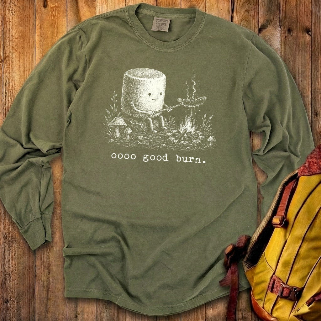 Marshmallow Roasting a Hot Dog Premium Long Sleeve