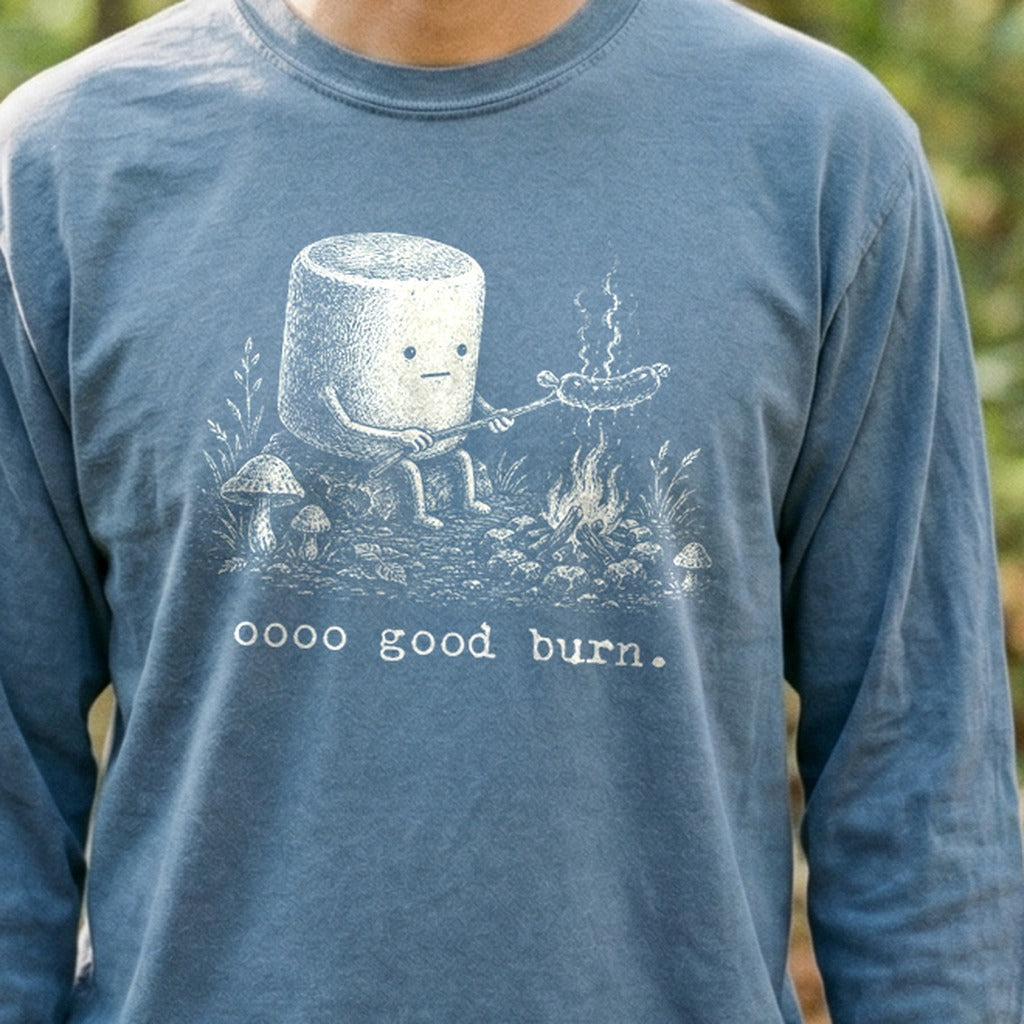 Marshmallow Roasting a Hot Dog Premium Long Sleeve