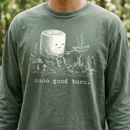 Marshmallow Roasting a Hot Dog Premium Long Sleeve