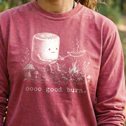 Marshmallow Roasting a Hot Dog Premium Long Sleeve