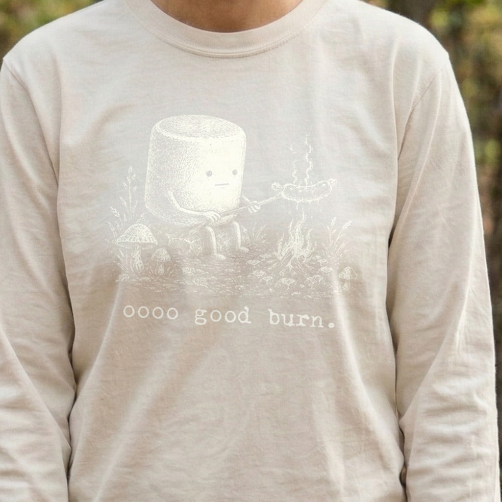 Marshmallow Roasting a Hot Dog Premium Long Sleeve