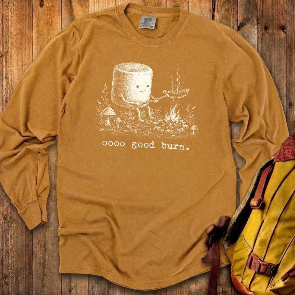 Marshmallow Roasting a Hot Dog Premium Long Sleeve
