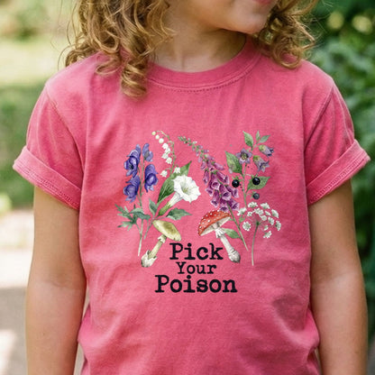 Pick Your Poison Wildflowers Kids Cotton T-Shirt
