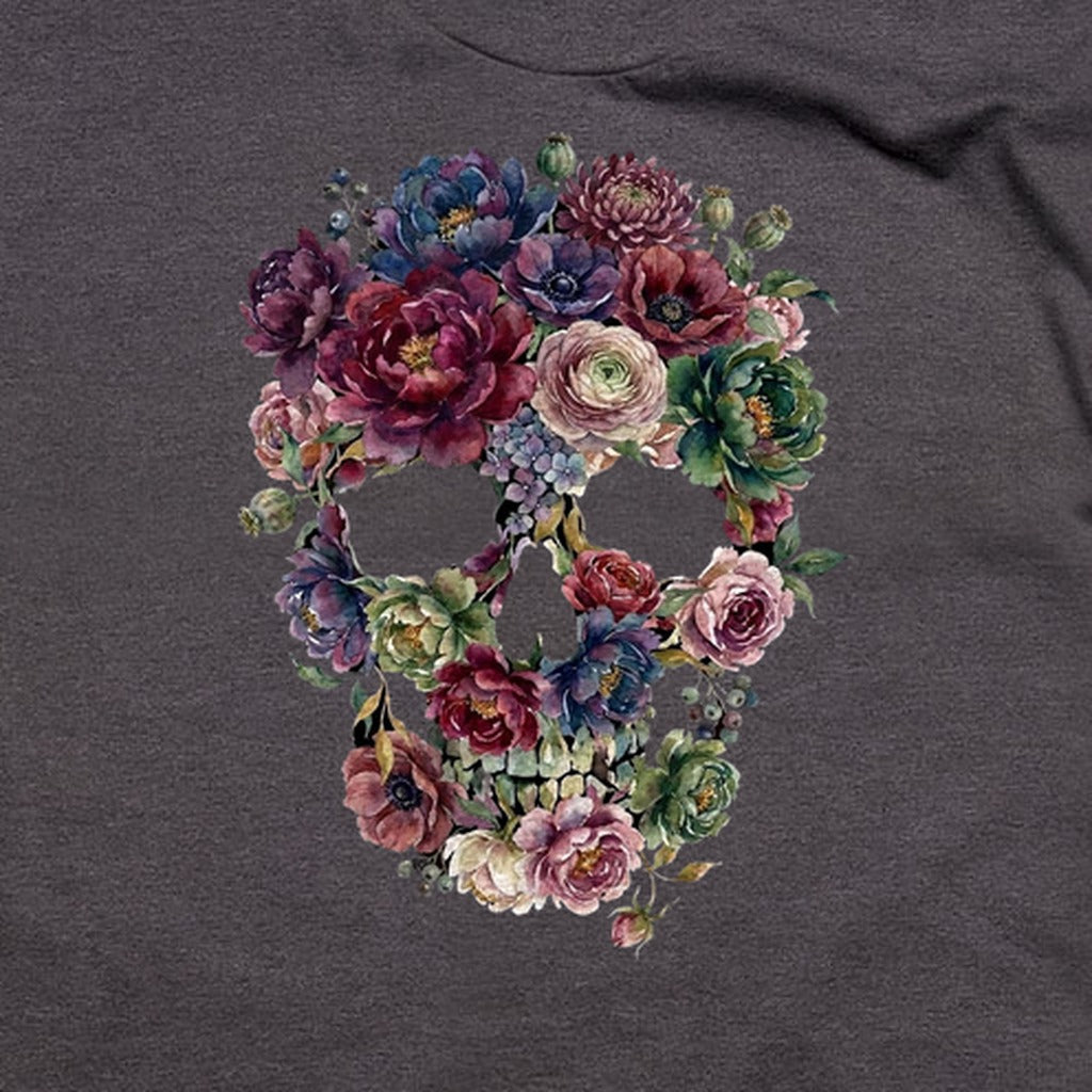 Gothic Flower Skull T-Shirt