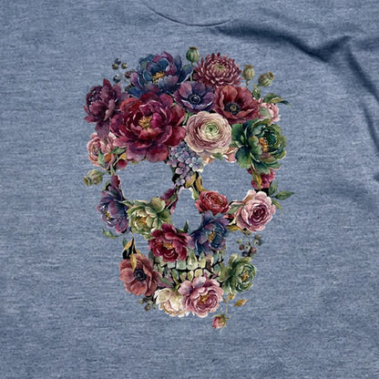 Gothic Flower Skull T-Shirt