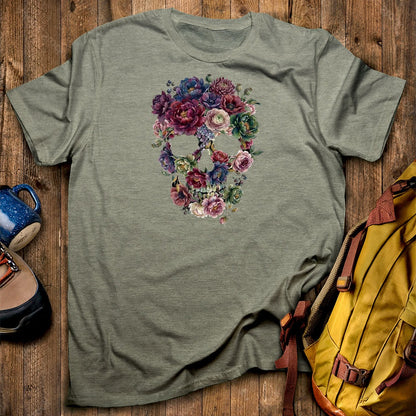 Gothic Flower Skull T-Shirt