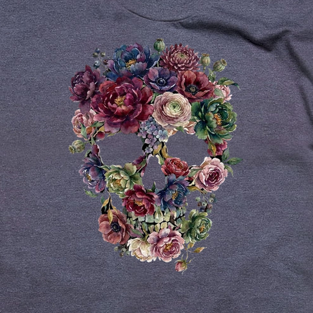 Gothic Flower Skull T-Shirt