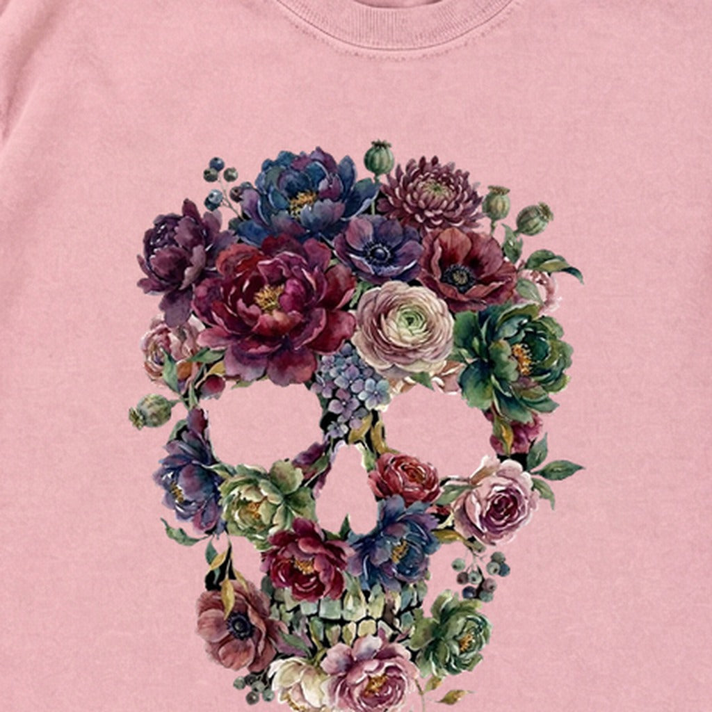 Gothic Flower Skull Premium Long Sleeve