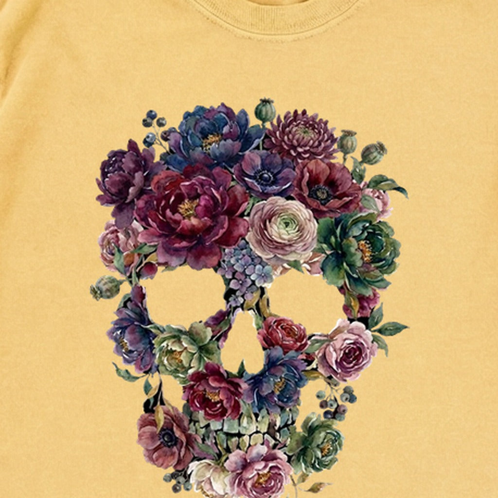 Gothic Flower Skull Premium Long Sleeve