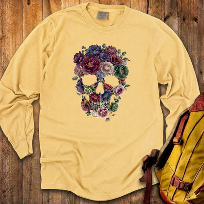 Gothic Flower Skull Premium Long Sleeve