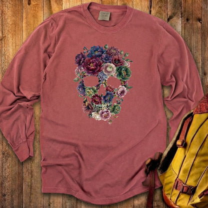 Gothic Flower Skull Premium Long Sleeve