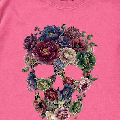 Gothic Flower Skull Premium Long Sleeve