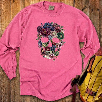 Gothic Flower Skull Premium Long Sleeve