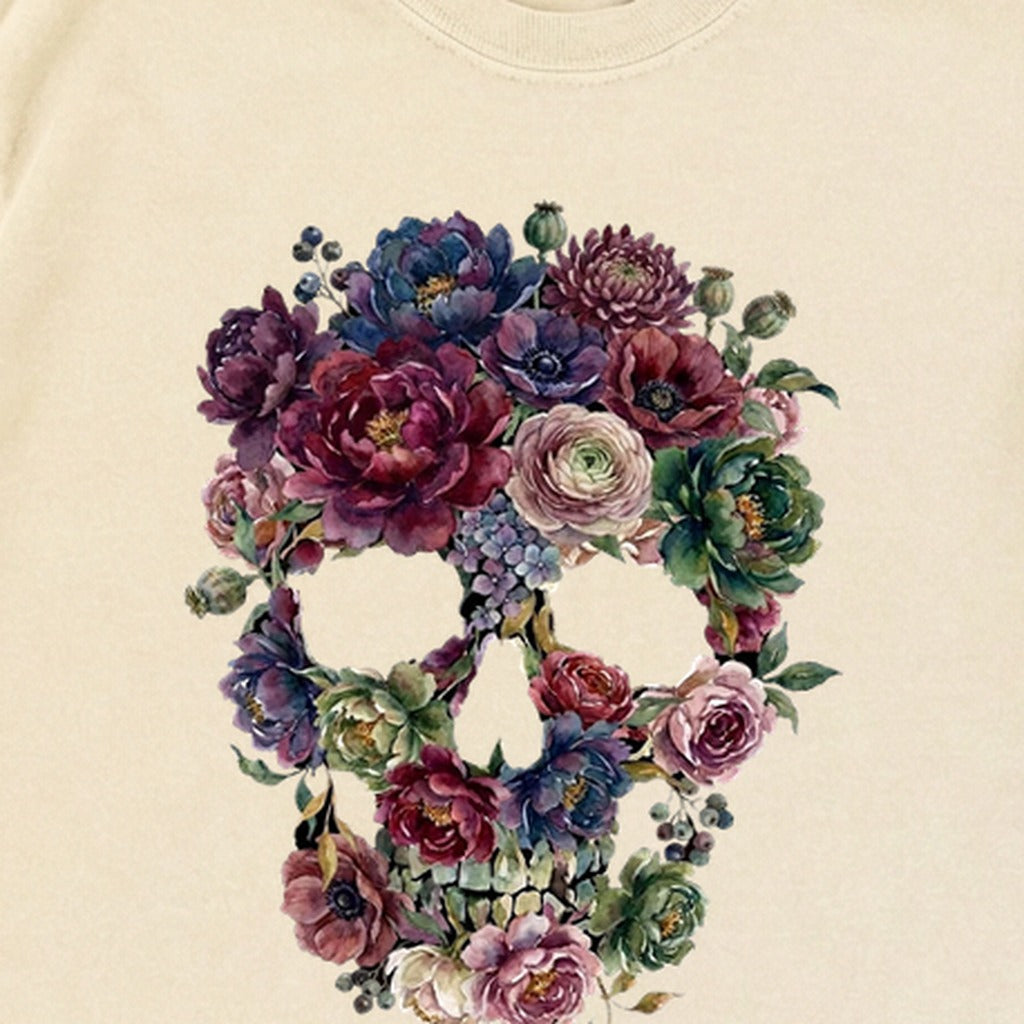 Gothic Flower Skull Premium Long Sleeve