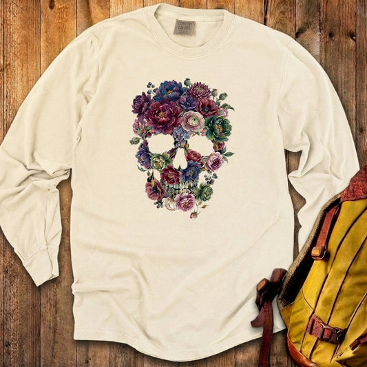 Gothic Flower Skull Premium Long Sleeve