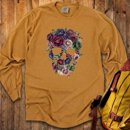 Gothic Flower Skull Premium Long Sleeve