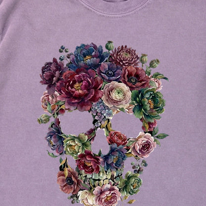 Gothic Flower Skull Premium Long Sleeve