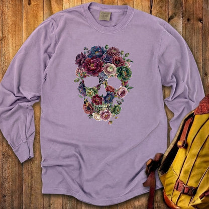Gothic Flower Skull Premium Long Sleeve