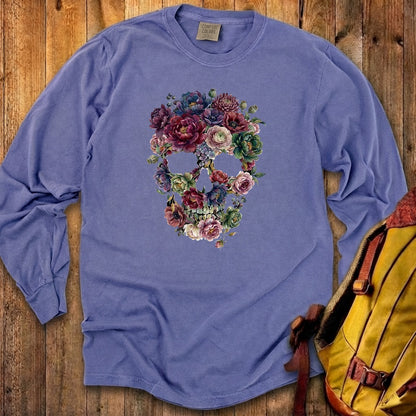 Gothic Flower Skull Premium Long Sleeve