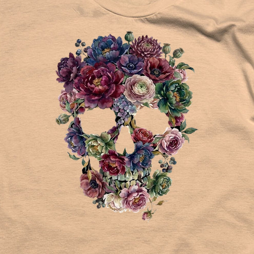 Gothic Flower Skull T-Shirt