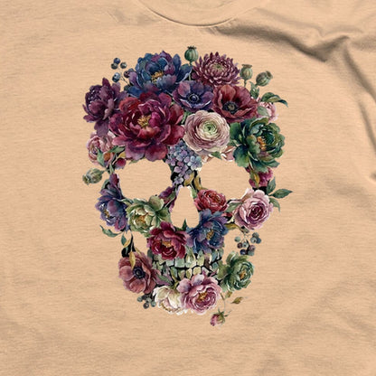 Gothic Flower Skull T-Shirt