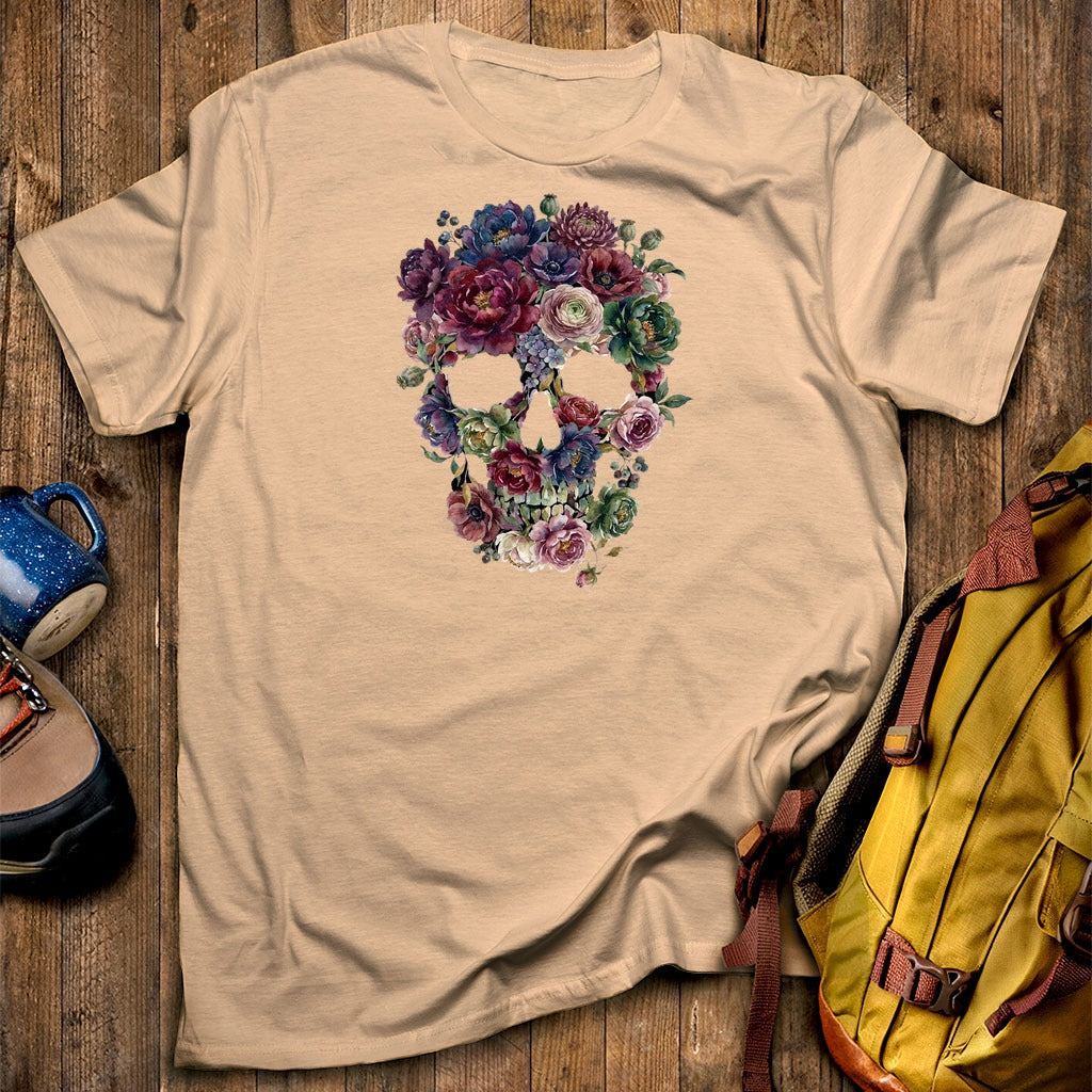 Gothic Flower Skull T-Shirt