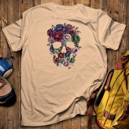 Gothic Flower Skull T-Shirt