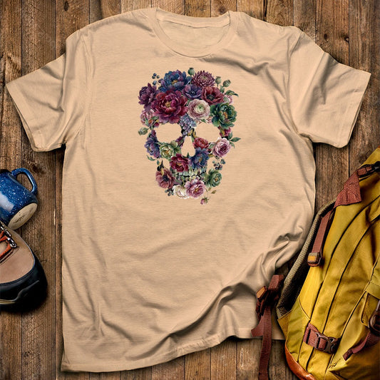 Gothic Flower Skull T-Shirt