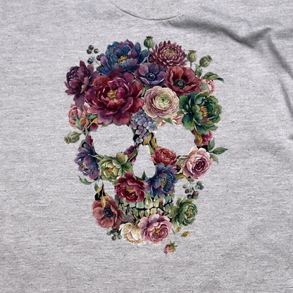 Gothic Flower Skull T-Shirt
