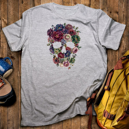 Gothic Flower Skull T-Shirt