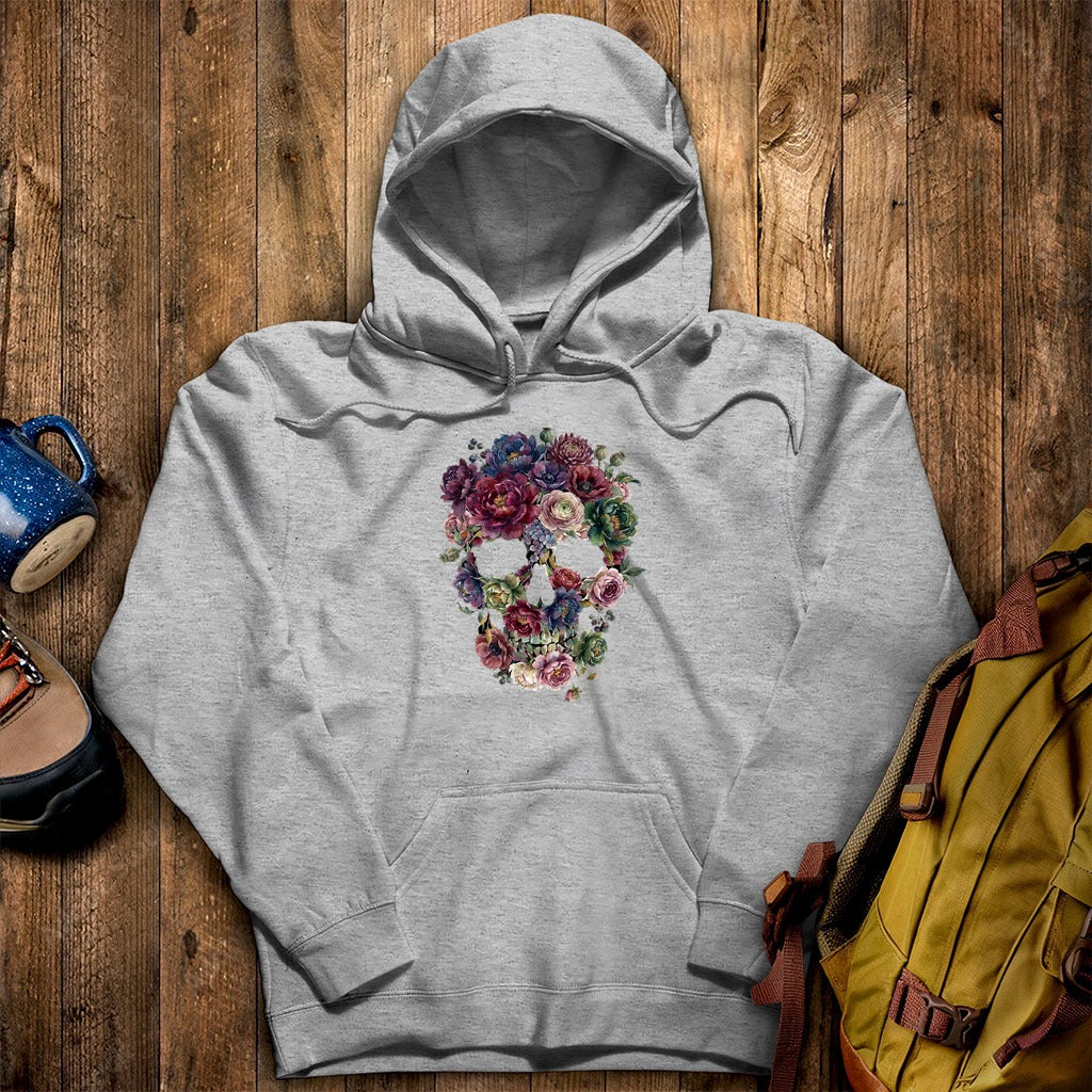 Gothic Flower Skull Hoodie