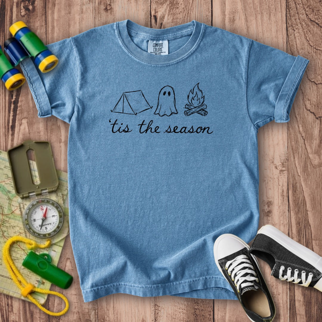 Tis the Season for Camping Kids Cotton T-Shirt