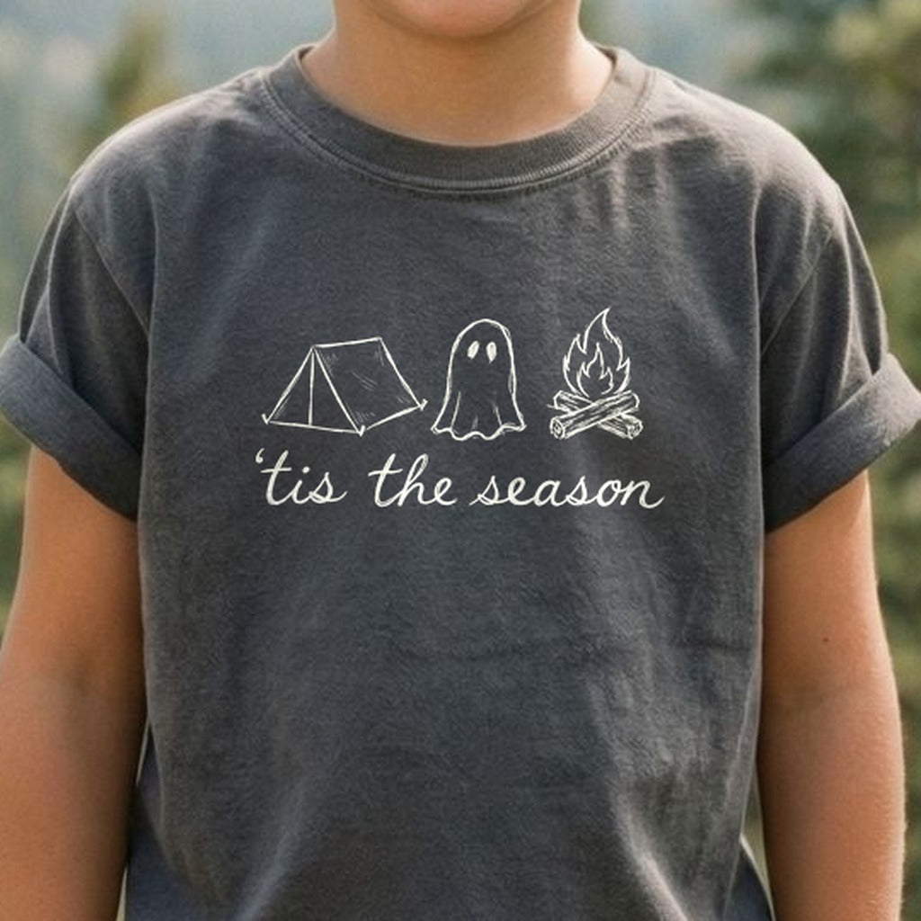 Tis the Season for Camping Kids Cotton T-Shirt