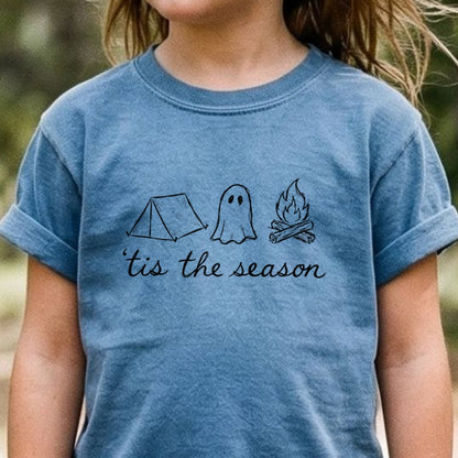 Tis the Season for Camping Kids Cotton T-Shirt