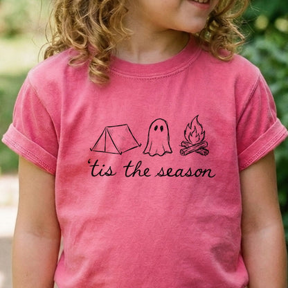Tis the Season for Camping Kids Cotton T-Shirt