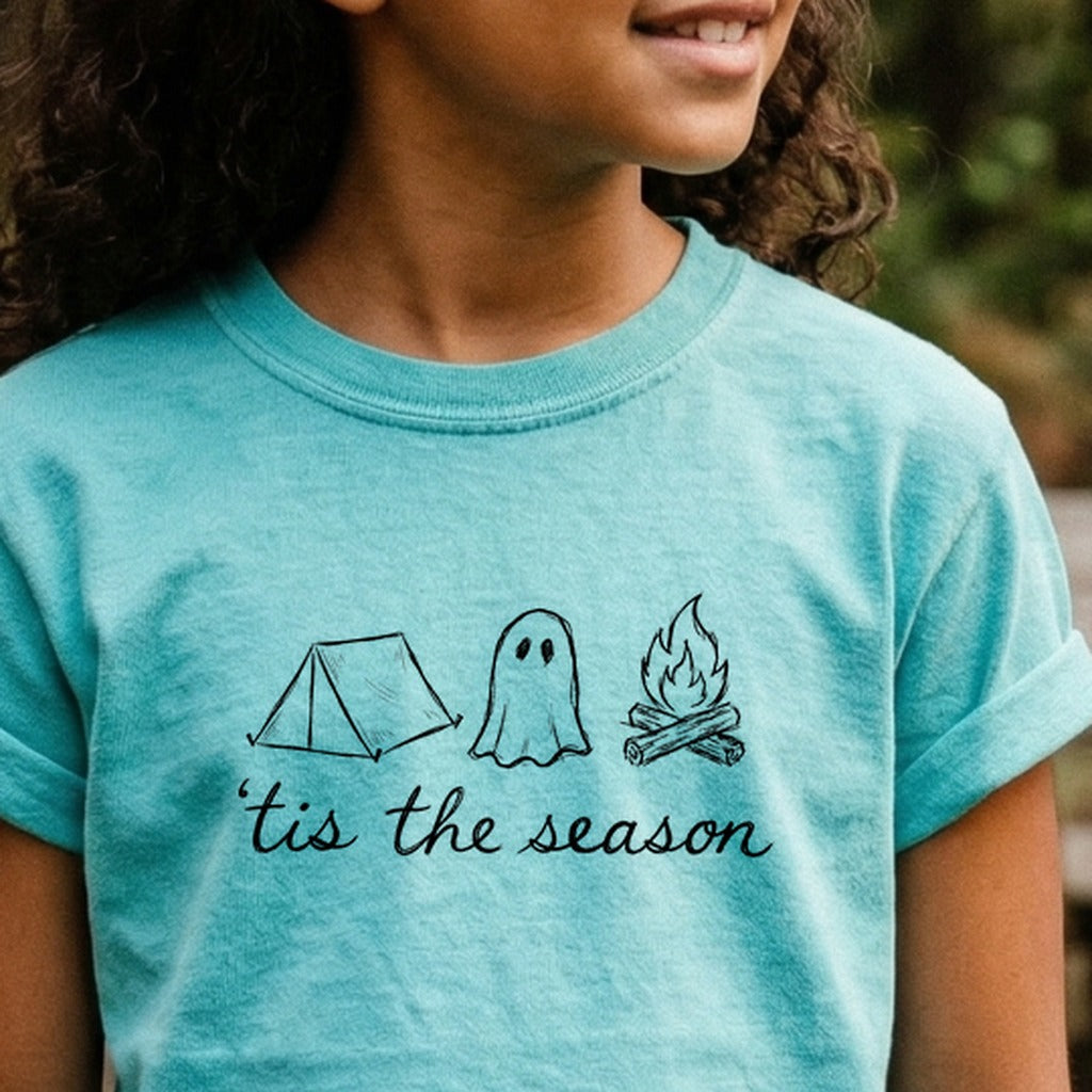 Tis the Season for Camping Kids Cotton T-Shirt